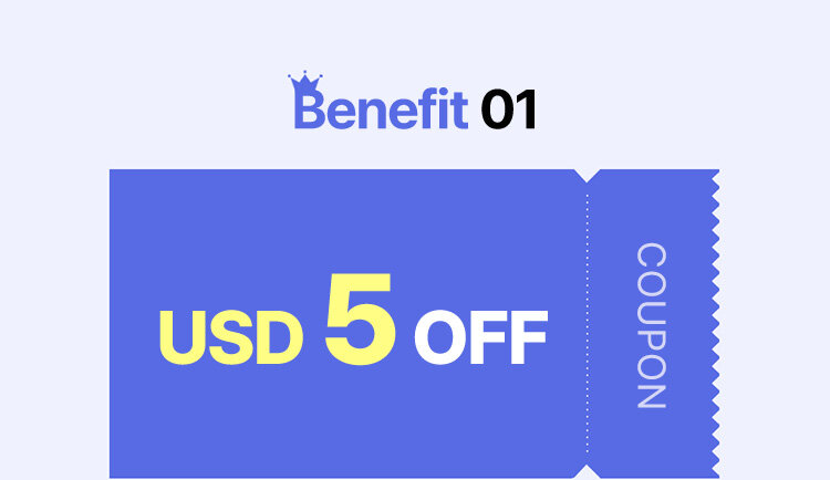 Benefit 01 USD 5 OFF COUPON