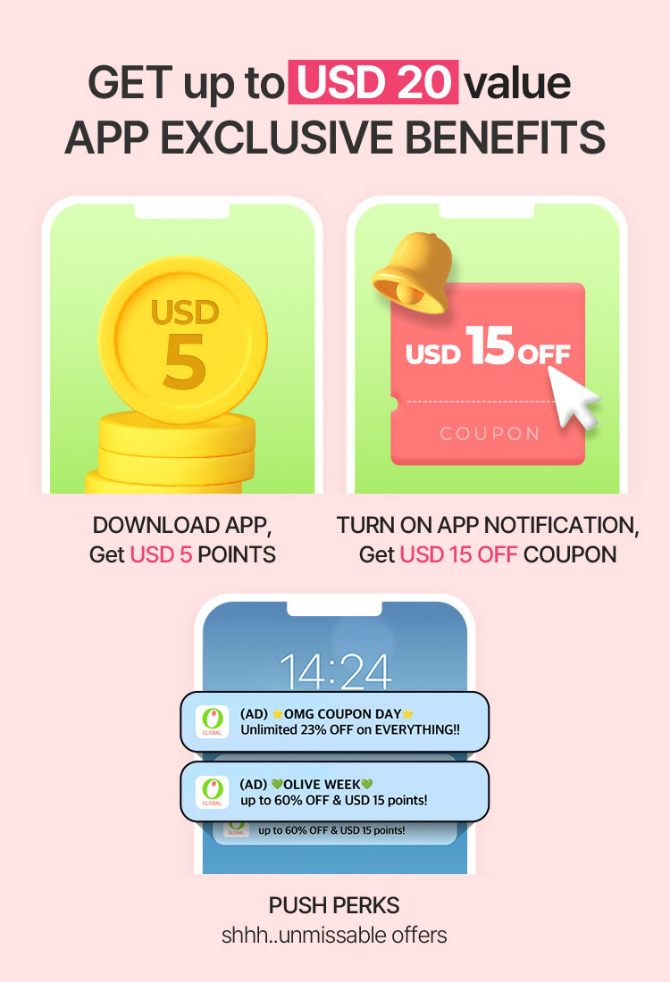 DOWNLOAD APP, Get USD 5 POINTS, TURN ON APP Notification, Get USD 15 OFF COUPON, PUSH PERKS shhh..unmissable offers