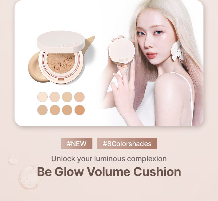 #NEW #8Colorshades Unlock your luminous complexion Be Glow Volume Cushion