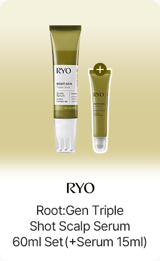 Ryo Root:Gen Triple Shot Scalp Serum 60ml Set (+Serum 15ml)