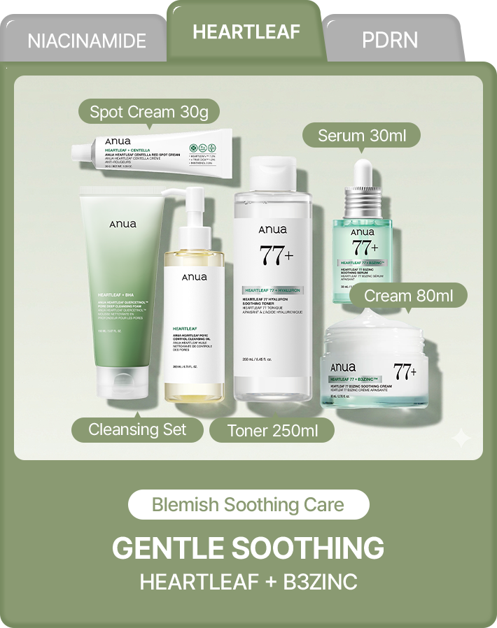 HEARTLEAF Blemish Soothing Care GENTLE SOOTHING HEARTLEAF + B3ZINC