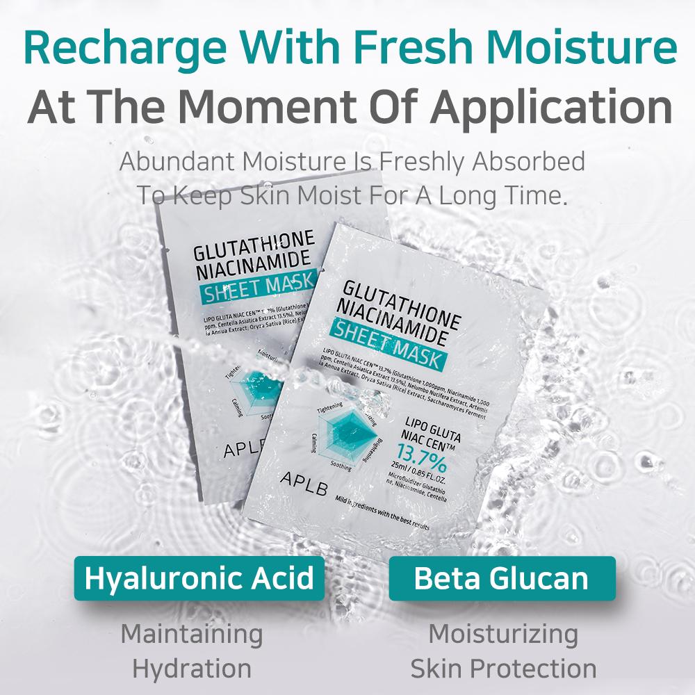 APLB Glutathione Niacinamide Sheet Mask 0.85 fl. oz.(25ml)