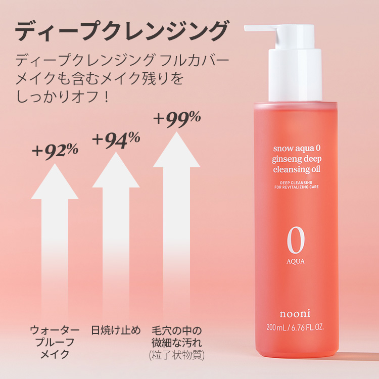 nooni スノーアクアゼロ高麗人参ディープクレンジングオイル(200ml