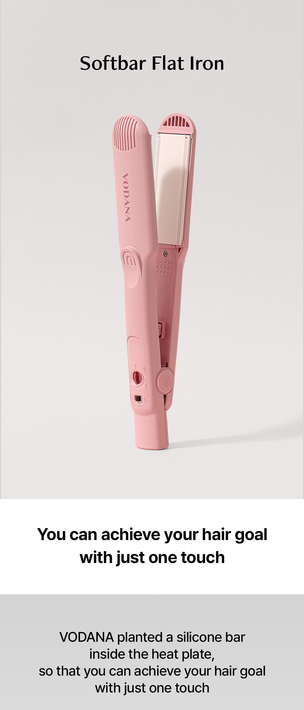VODANA ストレートヘアアイロン ワイド ミルクティーローズ vodana ツインソフトバーワイドフラットアイロンミルクティーローズ
