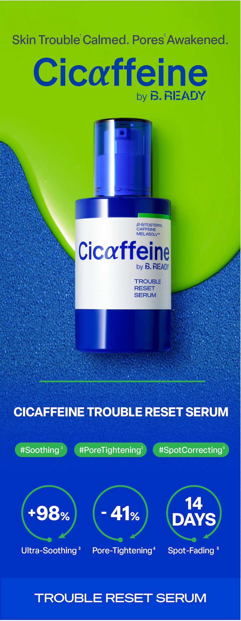 B.READY Cicaffeine Trouble Reset Serum 40ml+Refill Set | OLIVE