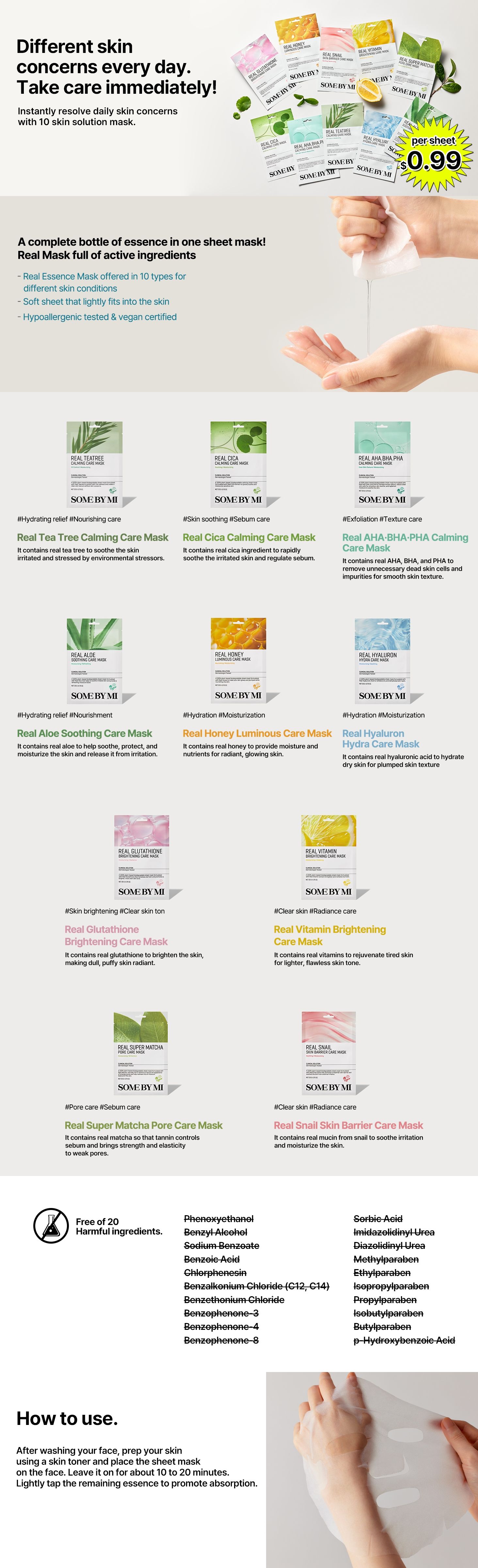 SOME BY MI Real AHA.BHA.PHA Calming Care Mask Sheet 1P